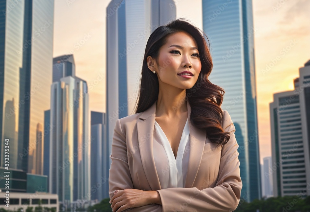 wealthy young asian business woman, portrait wealthy young asian business woman, portrait