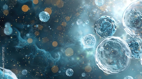 Wallpaper Mural Minimalistic Microscopic World: Clean Background with Tiny Life Forms, Copy Space Torontodigital.ca