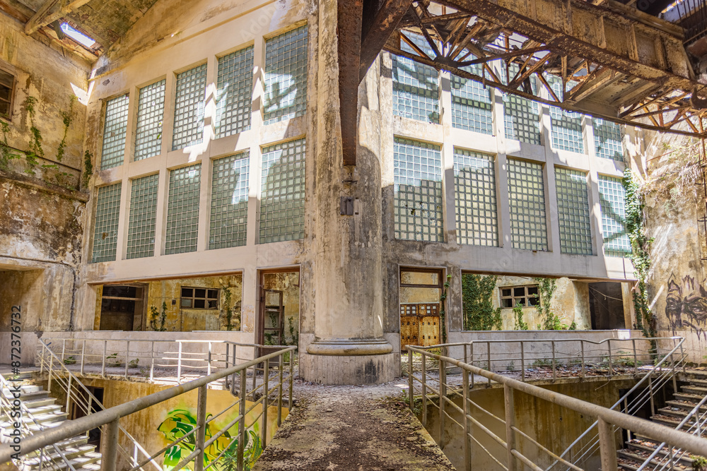 A former overgrown hydroelectric power plant A former overgrown hydroelectric power plant