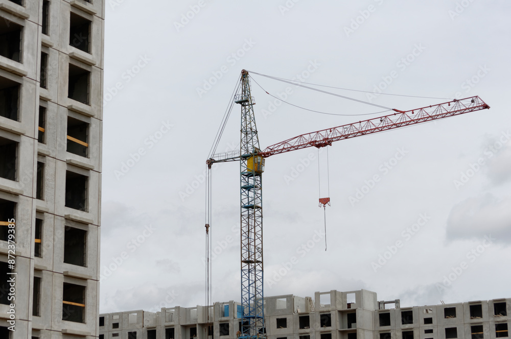 construction crane isolated on sky background construction crane isolated on sky background