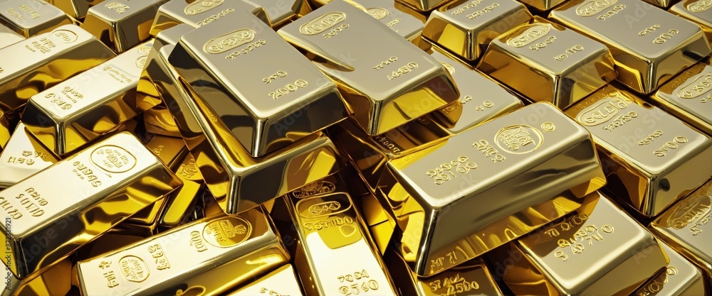 Gold bars stacks, wall paper 