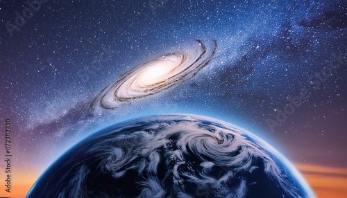 galaxy and earth