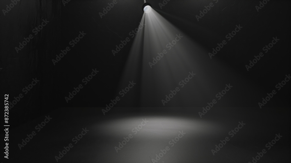 Top Light Beam on Dark Minimalist Background with Subtle Low Opacity Shapes Top Light Beam on Dark Minimalist Background with Subtle Low Opacity Shapes