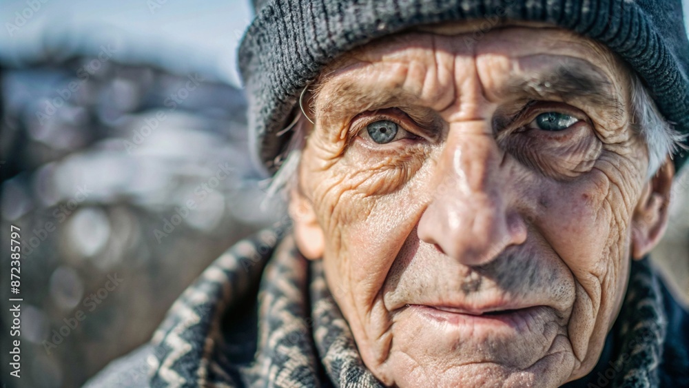 concept elderly people day. close up of face wrinkles of an old man with wrinkled skin concept elderly people day. close up of face wrinkles of an old man with wrinkled skin