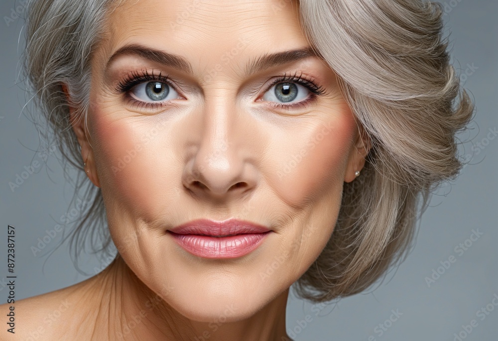Age-defying make-up and skincare routine for the mature female model Age-defying make-up and skincare routine for the mature female model