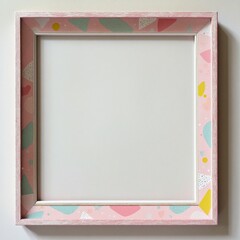 Whimsical Pastel Tape Design on Clean White Background with Copy Space