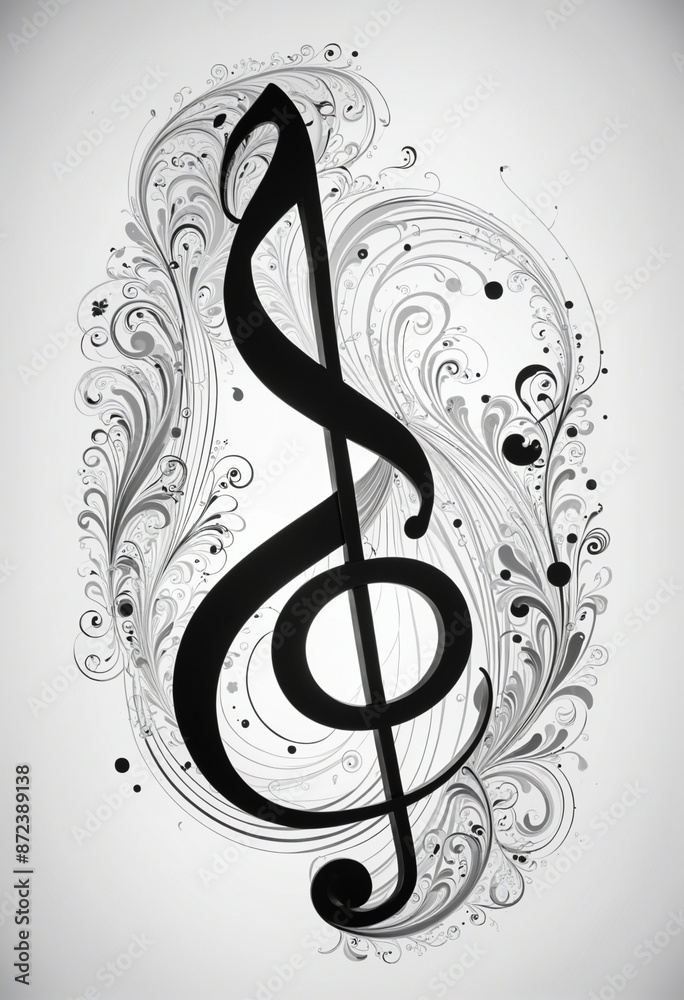 Fototapeta premium Illustration of black clef 