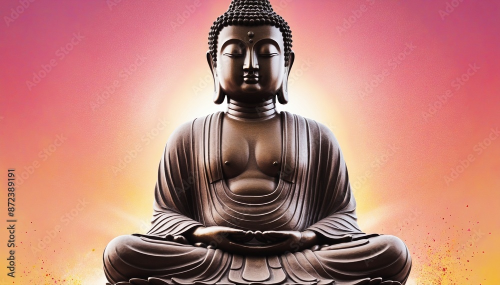 Illustration of a buddha statue silhouette Illustration of a buddha statue silhouette