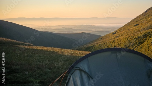 hiking and wild camping in the Lake District Blencathra and Eskdale photo