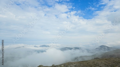 hiking and wild camping in the Lake District Blencathra and Eskdale photo