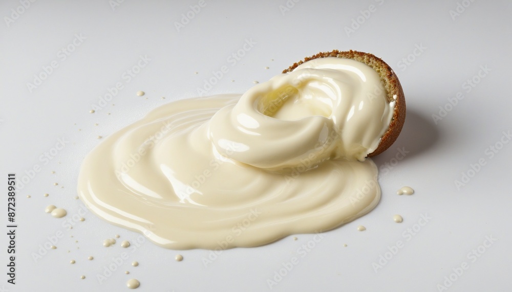 Creamy mayo splashing in a fluid cut-out shape Creamy mayo splashing in a fluid cut-out shape