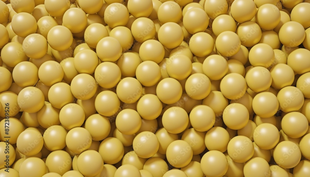 Modern geometric spheres rendered in 3D with a minimalist yellow design Modern geometric spheres rendered in 3D with a minimalist yellow design
