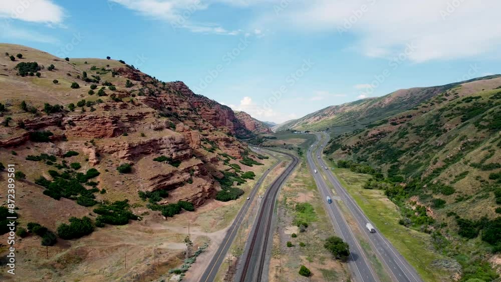 Aerial views of Echo Canyon Utah Aerial Highway Aerial views of Echo Canyon Utah Aerial Highway