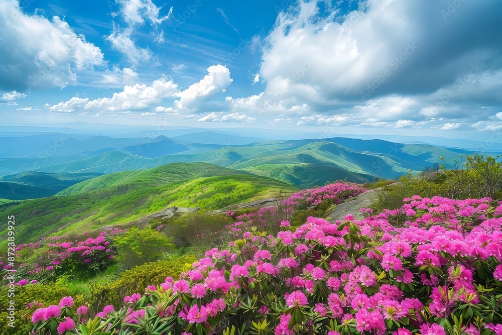 Summer views of the Roan Mountain balds along the Appalachian Trail between North Carolina and Tennessee. Summer views of the Roan Mountain balds along the Appalachian Trail between North Carolina and Tennessee.