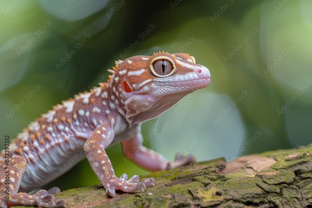 Naklejka premium Common House Gecko, Macro,Left side view