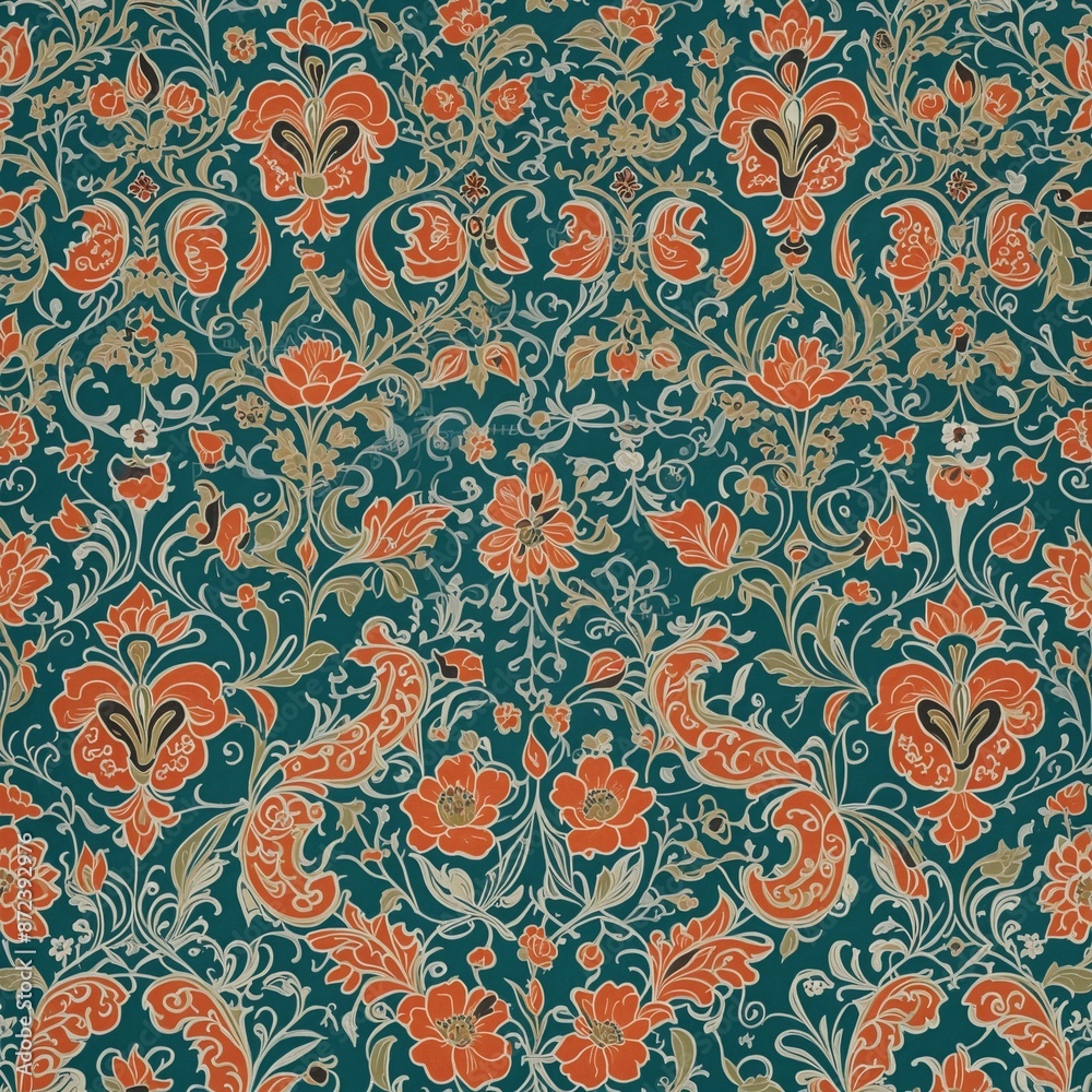 Fototapeta premium Vibrant Mediterranean Pattern Background Illustration