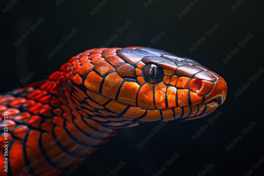 Mystic portrait of Cobra, full body view, isolated on black background Mystic portrait of Cobra, full body view, isolated on black background