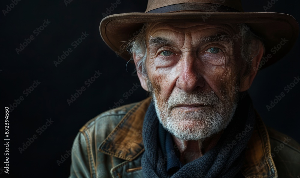 Elderly man with a fedora, looking classic Elderly man with a fedora, looking classic