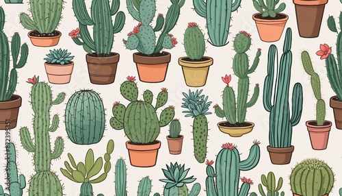 cute cactus doodle set © Random_Mentalist