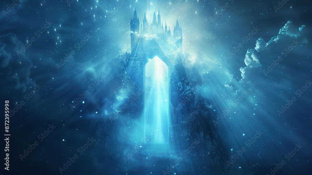 Fototapeta premium 3D rendering of an electrifying gate that leads to another world