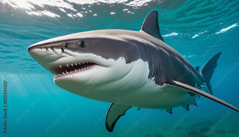 Naklejka premium shark wall paper
