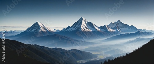 Wallpaper Mural beautiful mountain landscape illustration Torontodigital.ca