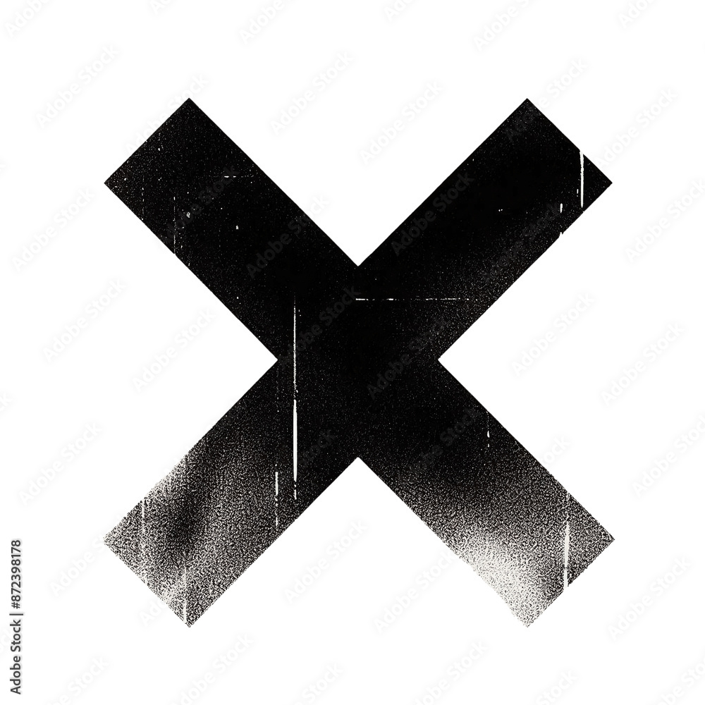 Abstract Brushstroke X Mark, isolated on transparent background Abstract Brushstroke X Mark, isolated on transparent background