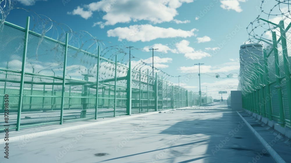 Fototapeta premium bright prison building design illustration