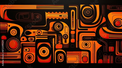 illustration of an background graphic design of abstract orange