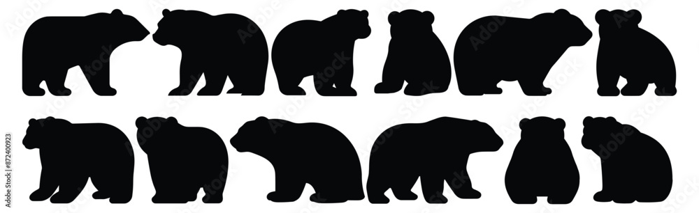 Polar bear silhouette set vector design big pack of illustration and icon Polar bear silhouette set vector design big pack of illustration and icon
