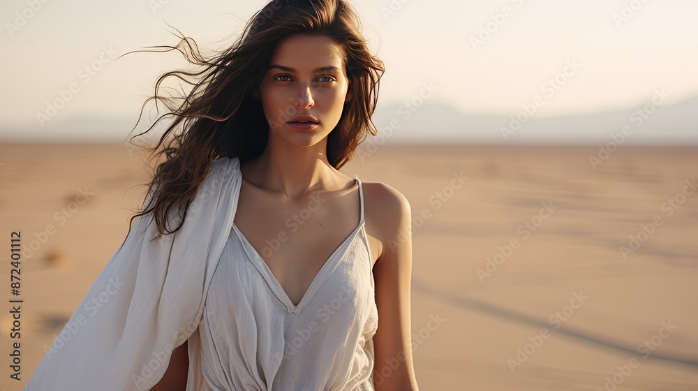 illustration of a woman standing on the beach illustration of a woman standing on the beach
