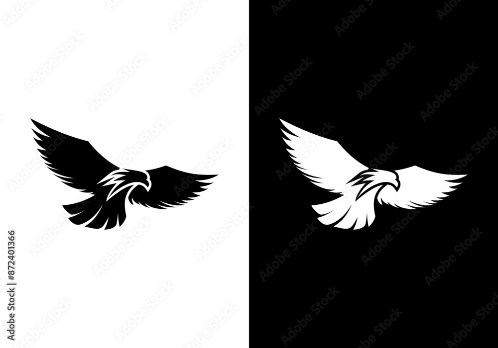 Fototapeta premium Eagle silhouette logo symbol design illustration