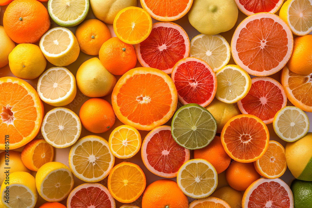 Different citrus fruits as background, top view Different citrus fruits as background, top view