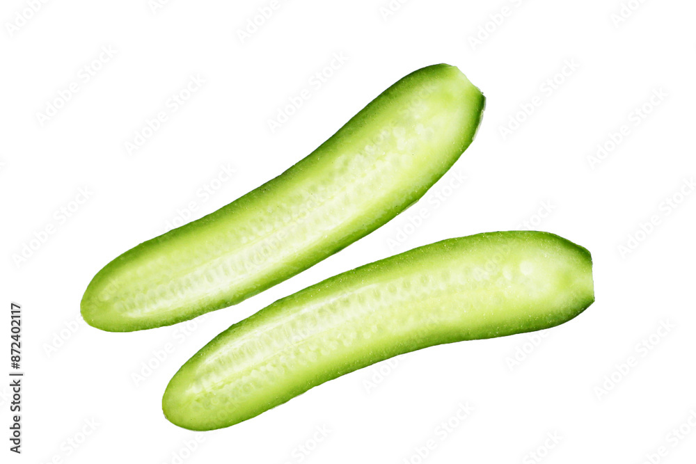 Mini cucumbers on white background.