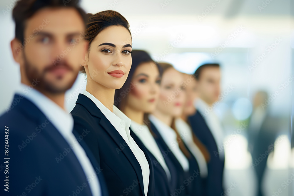 Confident Businesswoman Leading Team in Office Confident Businesswoman Leading Team in Office