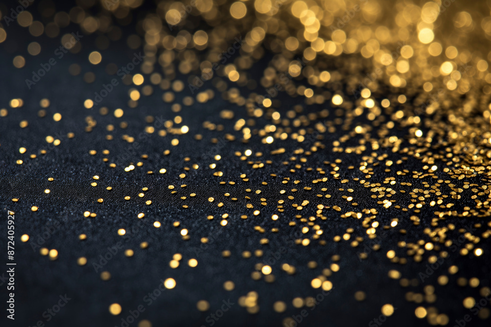 Naklejka premium Gold glitters on black background