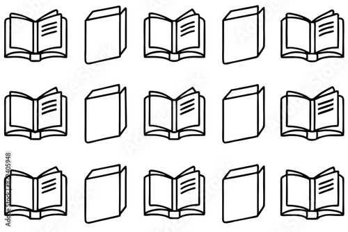 Reading-book line art design elegant literature style