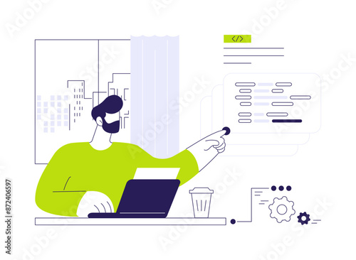 DevOps engineering abstract concept vector illustration.