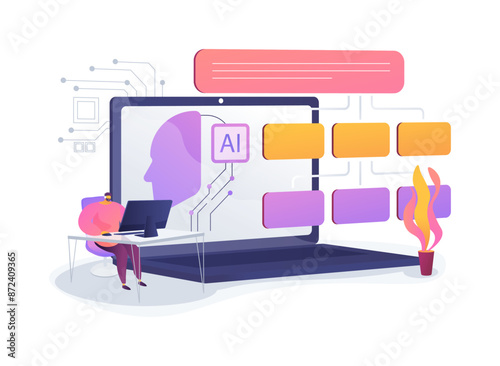 AI-Optimized Call Center Operations abstract concept vector illustration.