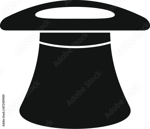 Black silhouette of a magician's top hat, suggesting mystery and the world of magic shows