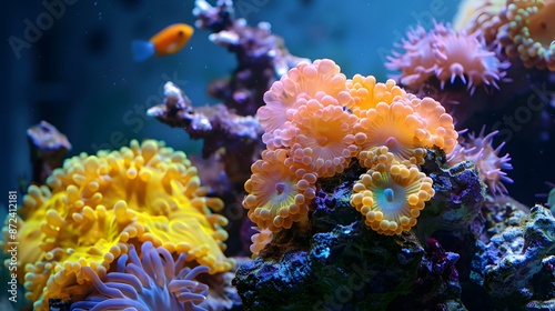 Colorful Coral Reef in Aquarium.