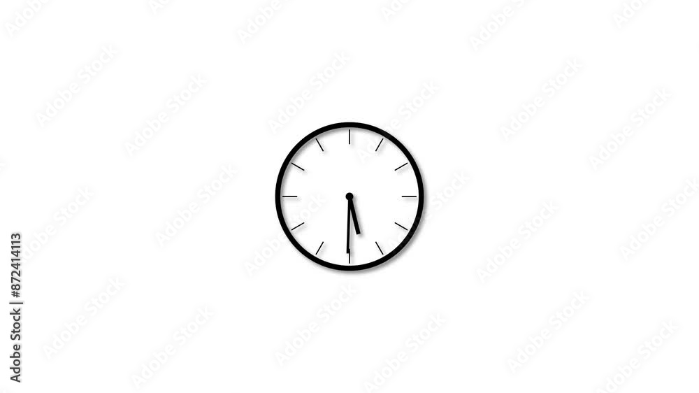 Analog clock icon, 24 hours arrow fast rotated clock animation. Analog clock icon, 24 hours arrow fast rotated clock animation.