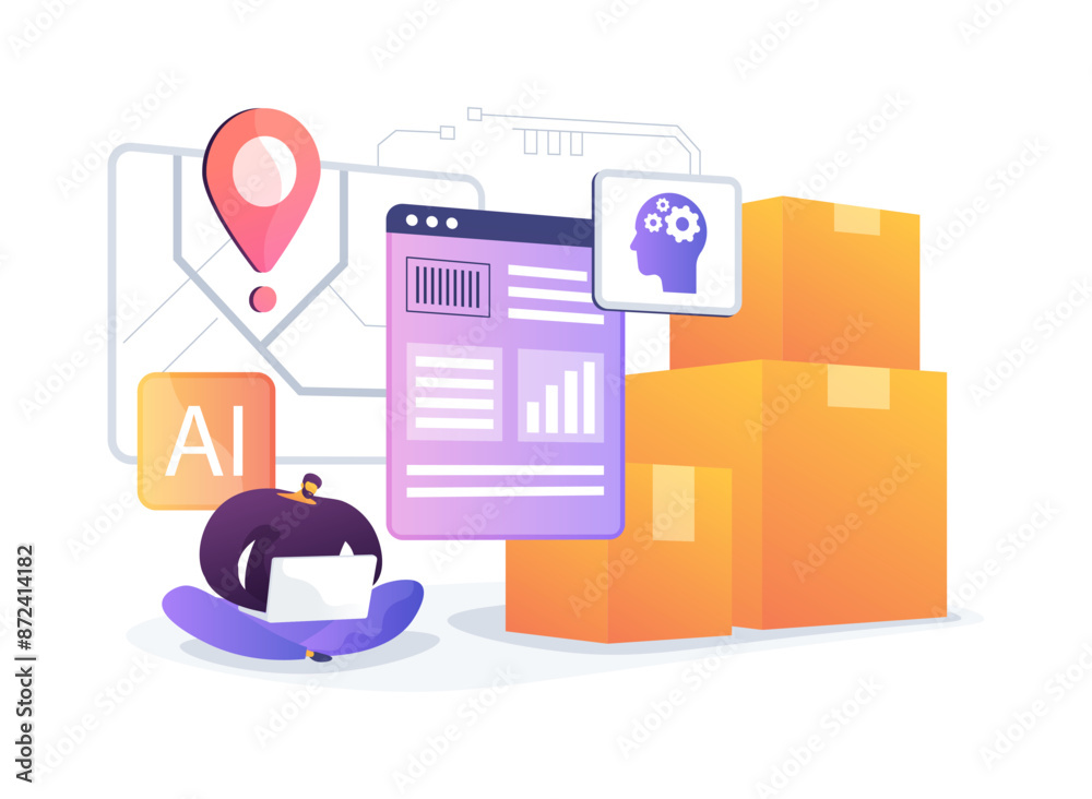 Real-Time Supply Chain Visibility with AI abstract concept vector illustration. Real-Time Supply Chain Visibility with AI abstract concept vector illustration.