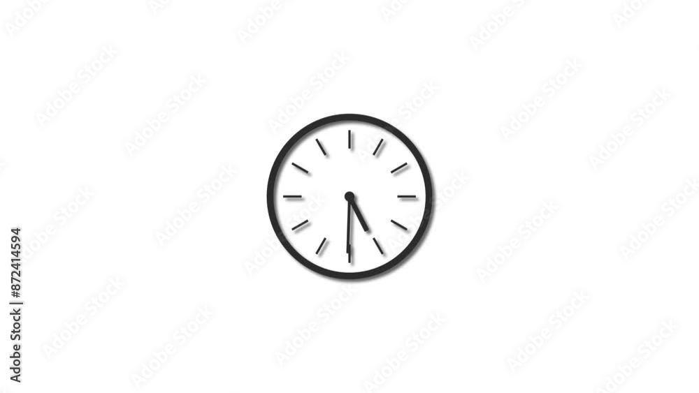 Analog clock icon, 24 hours arrow fast rotated clock animation. Analog clock icon, 24 hours arrow fast rotated clock animation.