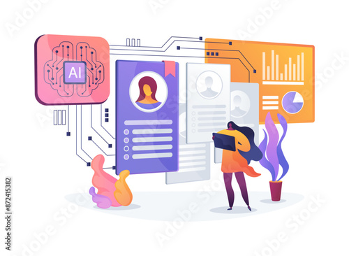 AI-Enhanced Recruitment and Screening abstract concept vector illustration.