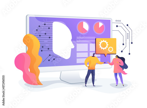 AI-Predictive Employee Retention abstract concept vector illustration.
