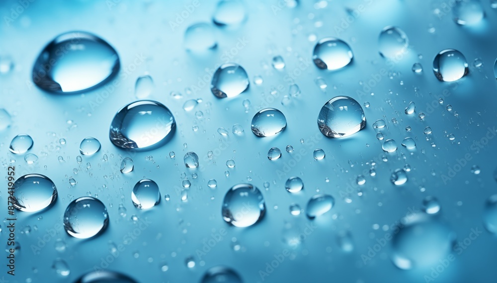 water drops on blue water drops on blue