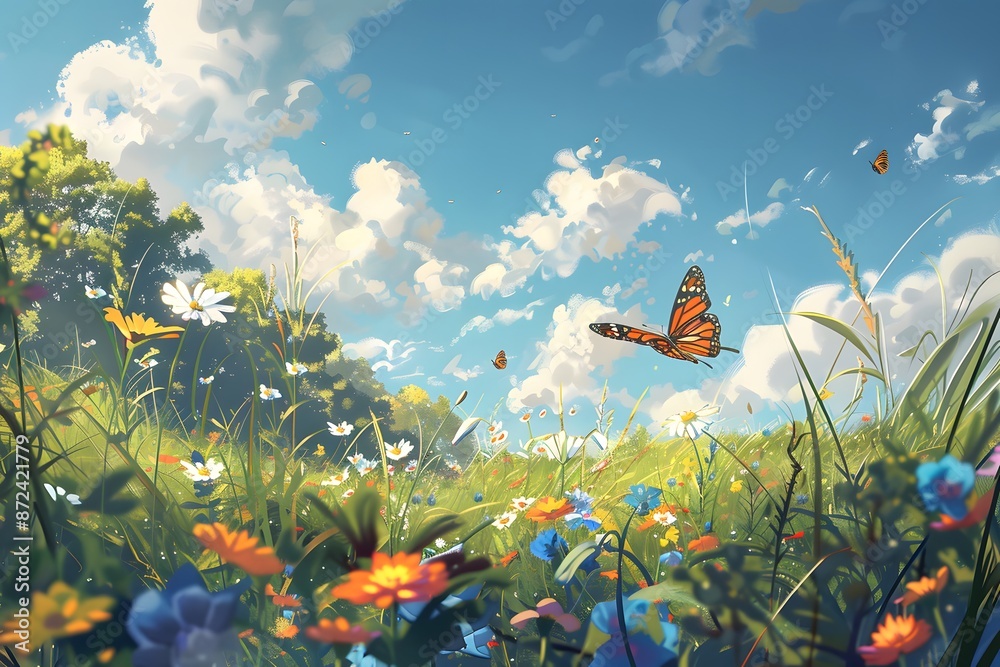 Summer Meadow with Butterflies Summer Meadow with Butterflies