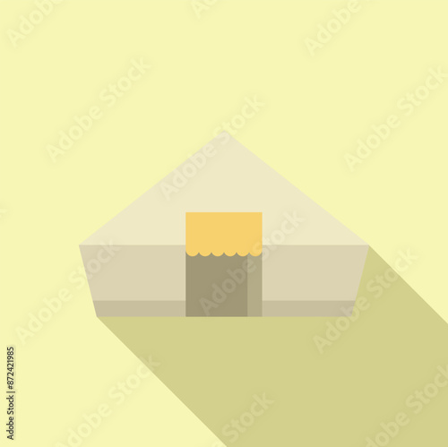 Onigiri japanese rice ball wrapped with nori seaweed minimalist illustration with long shadow