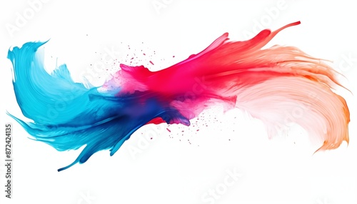 blue red colorful paint splashes